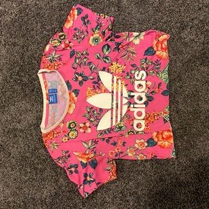 Adidas Floral cropped tshirt